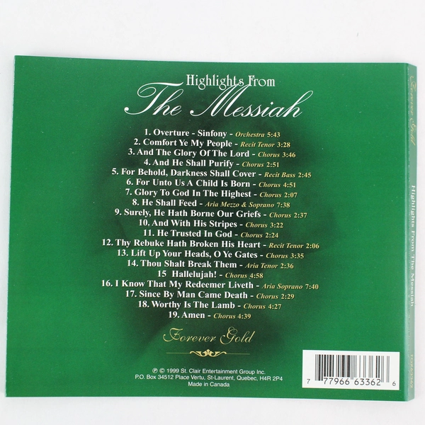 Highlights from the Messiah Forever Gold St. Clair Entertainment 1999 CD