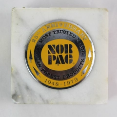 Vintage NOR PAC 25th Anniversary Marble Paperweight 1948-73 Flawed