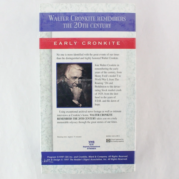 New Sealed VHS Walter Cronkite Remembers The 20th Century Early Cronkite 1997