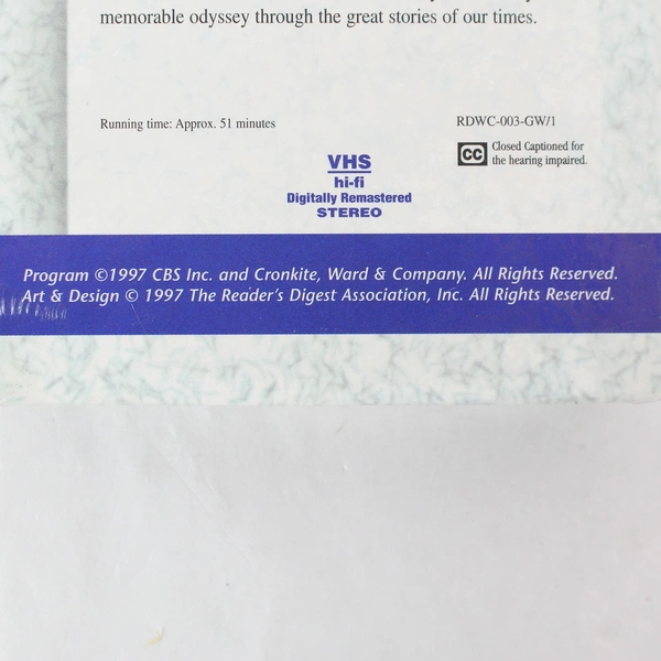 New Sealed VHS Walter Cronkite Remembers The 20th Century Early Cronkite 1997
