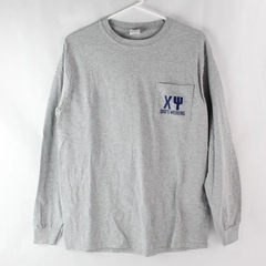 Gildan T Shirt Size M Dad's Weekend CHI PSI 2019 Gray Long Sleeve