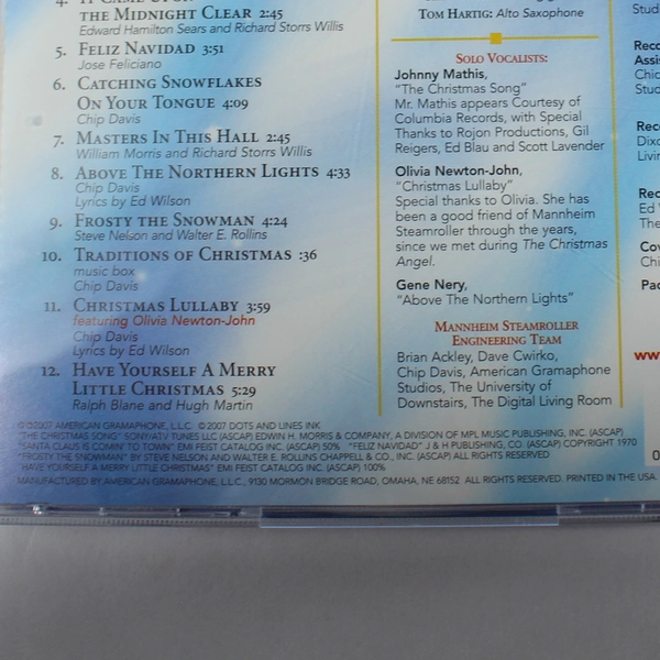 Mannheim Steamroller Christmas Song Chip Davis American Gramaphone CD 2007