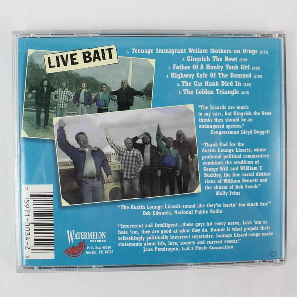 Live Bait Album by The Austin Lounge Lizards 1996 CD Watermelon Records