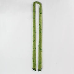 Vintage Open Ended Chartreuse Green Seed Bead Lariat Rope Necklace 51"