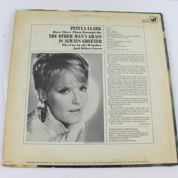Petula Clark The Other Man’s Grass Is Always Greener Record Vinyl Warner W 1719