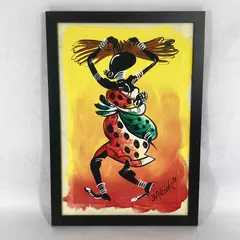 Vintage Framed African Woman Oil Painting Signed Akida!!