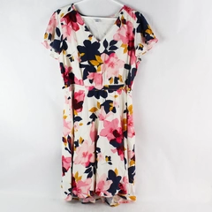 Old Navy Multicolor Floral Pattern A-Line Dress Women's Size Large Lined