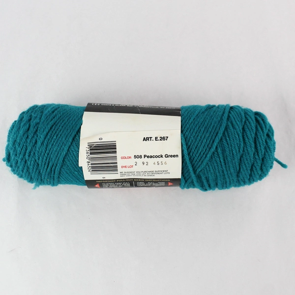 Vintage Coats & Clark Red Heart Classic Acrylic Yarn Skein Peacock Green