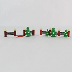 Lot of 2 Dept 56 Tree-Lined Courtyard Fence Sections Porcelain and Metal