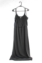 Style & Co. Black Maxi Dress with Silver Tone Metal Accent Women's Size XL
