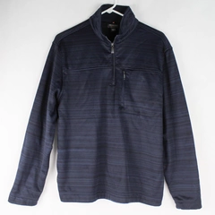 Van Heusen Traveler Men's Sweatshirt Jacket M Navy Blue 1/4 Zip Long Sleeve