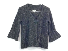 So Wear It Declare It Cropped Cardigan Women's Medium Purple Long Sleeve Sweater