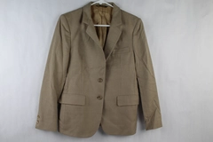 Nordstrom Lady Claridge Women's Blazer Size S Pure Wool Beige Gray Pockets