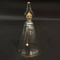 Clear Crystal Bell With Gold Trim