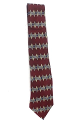 Vintage Stafford Executive Burgundy Geometric Silk Tie 58" Long Good Condition
