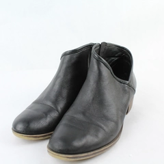 Lucky Brand Black Leather Bootie Heels Women's US Size 6M