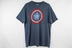 Marvel Comics XL Captain America Shield T-Shirt Navy Blue Pre-Owned Snag Pilling