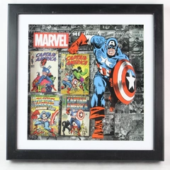 Silver Buffalo Marvel Captain America Framed Shadow Box Wall Art 14x14"