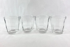 Lot of 4 Clear Glass Tumblers 3.5" Juice Glasses Kitchen Dining Bar Decor