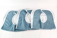Lot Of 3 Utopia Towels Blue Terrycloth Cotton Blend Adult Bibs