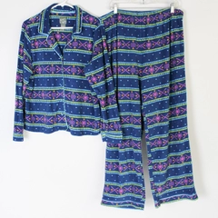 Dream Café Multicolor Fleece Winter Pajama Set Women's Size XL