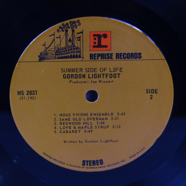 Gordon Lightfoot Summer Side Of Life 1971 LP Record Vinyl MS 2037 Reprise