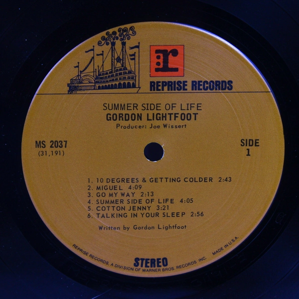 Gordon Lightfoot Summer Side Of Life 1971 LP Record Vinyl MS 2037 Reprise