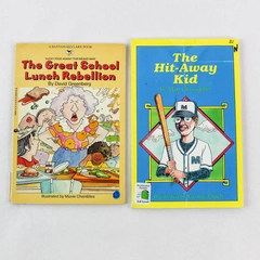 Lot of 2 Vintage Easy Reader Books 80s The Hit-Away Kid & Great School Lunch