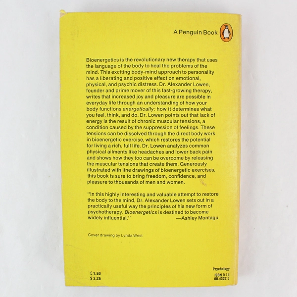 Bioenergetics by Alexander Lowen 1976 Trade Paperback