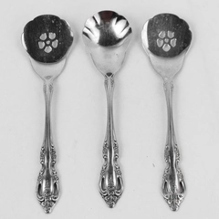 3 Piece Lot Oneida Community Brahms Stainless Steel Jelly Spoons and Sugar Spoon