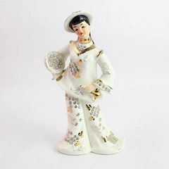 Vintage Norcrest Fine China Japan Geisha Musician Figurine 8" F196