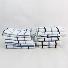 Lot of 11 Vintage Kmart Blue and White Cotton Dishcloths Flawed