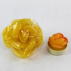 Lot of 2 Vintage Gold Toned Rose Candles Unscented Home Decor