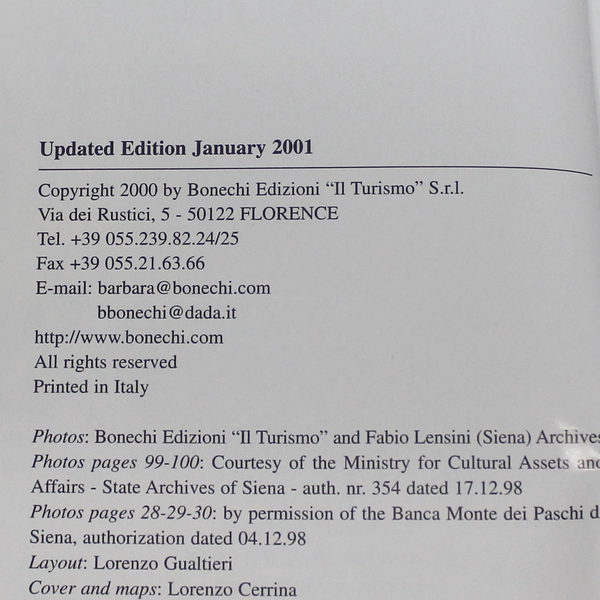 Siena New Practical Guide Bonechi Edizioni II Turismo 2001 Paperback Book