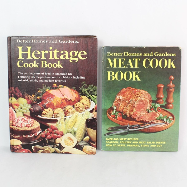 Lot of 2 Better Homes and Gardens Meat Cook Book 1968 & Heritage Cook Book 1975
