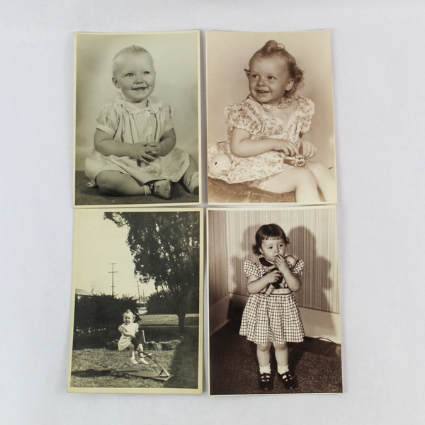 Lot of 9 Vintage Black and White Photos Woman & Children Good Condition