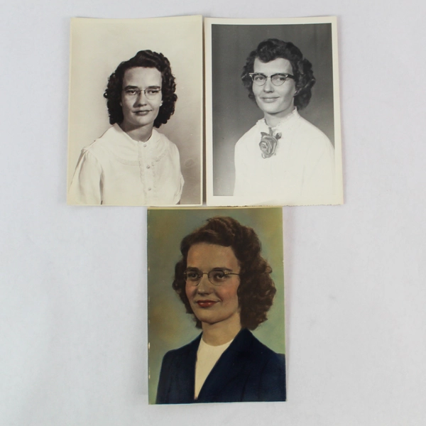 Lot of 9 Vintage Black and White Photos Woman & Children Good Condition