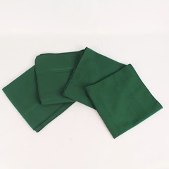 Set of 4 Vintage Dark Forest Green Woven Linen Napkins Pre-Owned Condition