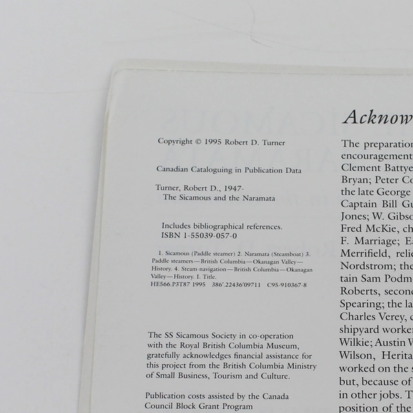 The Sicamous & Naramata Steamboat Days Book by Robert D. Turner Good Condition