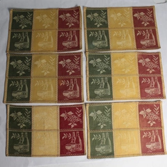 Set of 6 Placemats Kitchen Linens Woven Table Decor Wine Grapes Vineyard