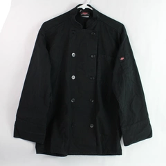Ritz KitchenWears Double-Breasted Long-Sleeved Black Chef Coat Size Medium