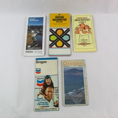 Lot of 5 Vintage Oregon Washington Maps AAA Chevron Gousha Deschutes 