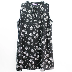 Adore Me Flower Patterned Sheer Black Knee-Length Dress Women's XL