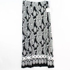 NWT Liz Claiborne Black & White Paisley Patterned Maxi Skirt Women's Medium