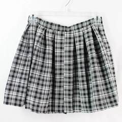 Cali 1850 Los Angeles Gray Black White Plaid Pleated Skirt Women's Size Small