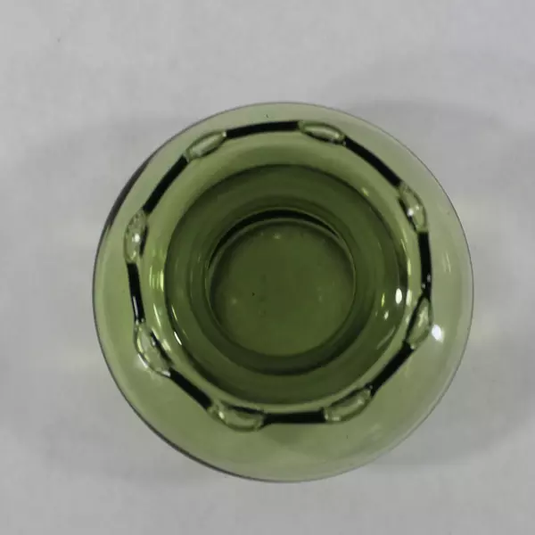 Small Green Glass Vase Ruffled Anchor Hocking Crafts Water Plants Terrarium