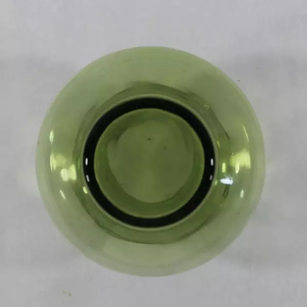 Small Green Glass Vase Ruffled Anchor Hocking Crafts Water Plants Terrarium