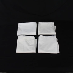 Lot of 4 White 100% Cotton Tea Towels Pre-Owned Made in Egypt & Russia