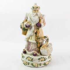 House of Lloyd Christmas Around The World Victorian Rose Santa Music Box 10.5"