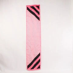 Vintage Ben Goldman Silk Scarf Wrap Shawl Pink Stripes 43.5" Pre-owned